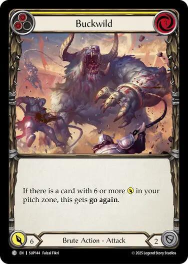 Flesh and Blood TCG Super Slam Buckwild (Yellow) SUP144 Common