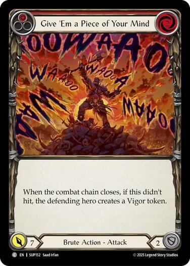 Flesh and Blood TCG Super Slam Give 'Em a Piece of Your Mind (Red) SUP152 Common