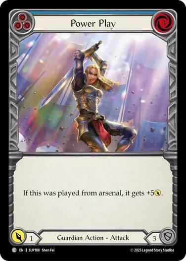 Flesh & Blood TCG Super Slam Power Play (Blue) SUP188 Common Near Mint Rainbow Foil