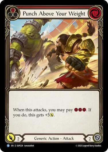 Flesh & Blood TCG Super Slam Punch Above Your Weight (Red) SUP224 Rare Near Mint