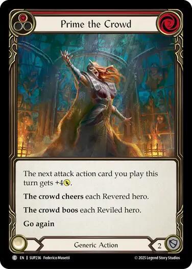 Flesh & Blood TCG Super Slam Prime the Crowd (Red) SUP236 Common Near Mint