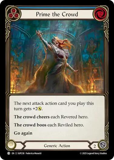 Flesh and Blood TCG Super Slam Prime the Crowd (Blue) SUP238 Common
