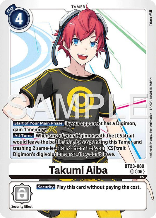 Digimon TCG Hackers' Slumber Takumi Aiba BT23-089 Super Rare
