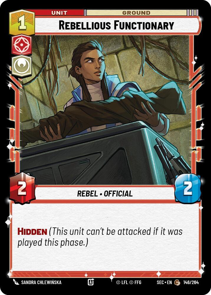 Star Wars Unlimited Secrets of Power Rebellious Functionary 146/264 Common Near Mint