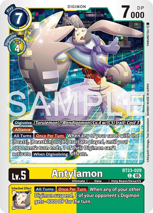 Digimon TCG Hackers' Slumber Antylamon BT23-029 C Common