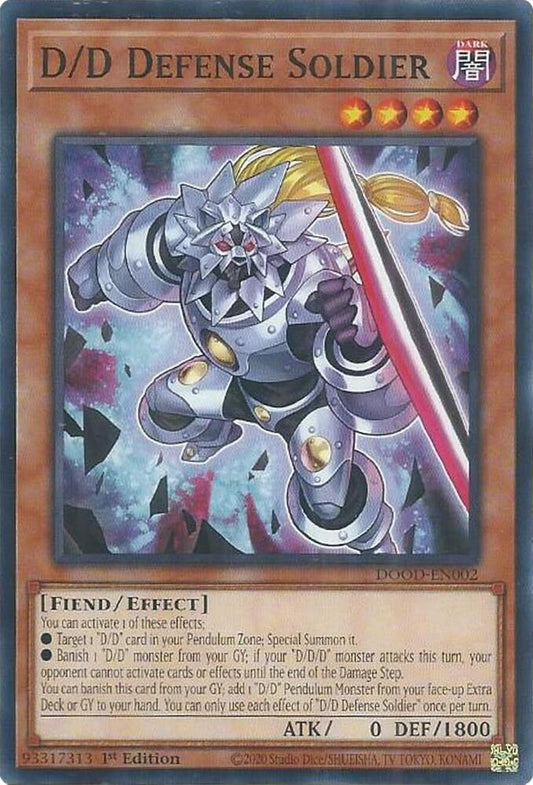 YuGiOh Cards Doom of Dimensions D/D Defense Soldier DOOD-EN002 Common