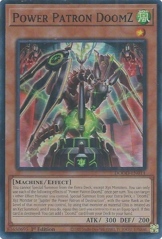 YuGiOh Cards Doom of Dimensions Power Patron DoomZ DOOD-EN011 Super Rare