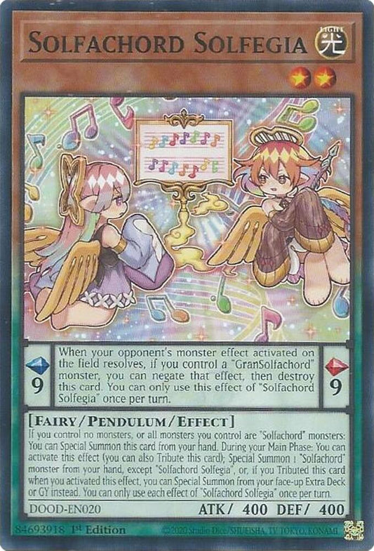 YuGiOh Cards Doom of Dimensions Solfachord Solfegia
