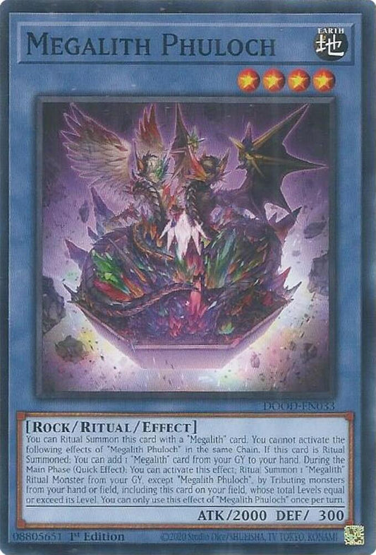 YuGiOh Cards Doom of Dimensions Megalith Phuloch DOOD-EN033 Common