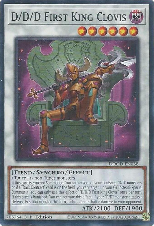YuGiOh Cards Doom of Dimensions D/D/D First King Clovis DOOD-EN038 Common