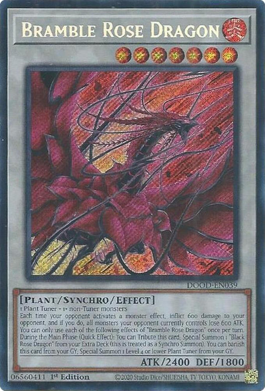 YuGiOh Cards Doom of Dimensions Bramble Rose Dragon DOOD-EN039 Secret Rare