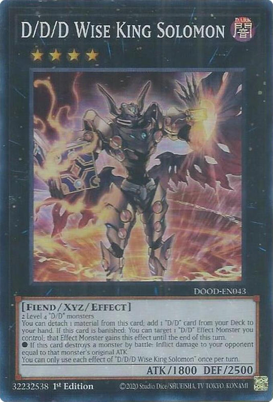 YuGiOh Cards Doom of Dimensions D/D/D Wise King Solomon DOOD-EN043 Super Rare