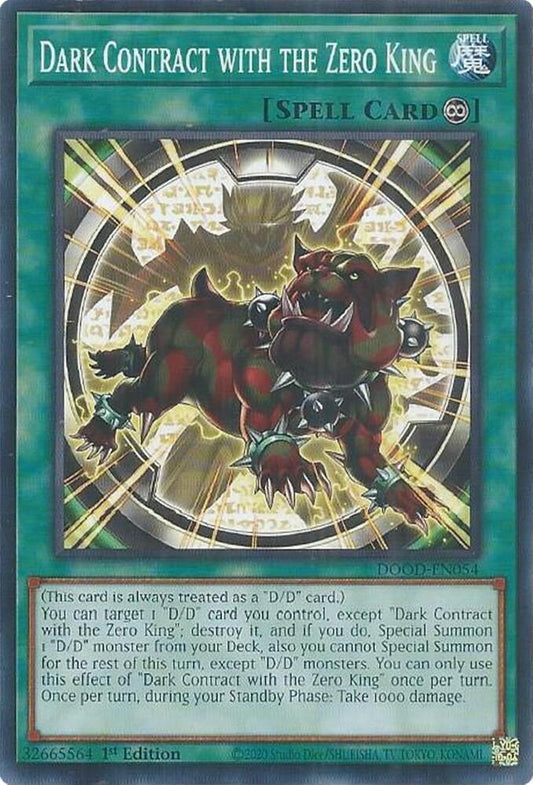 YuGiOh Cards Doom of Dimensions Dark Contract with the Zero King DOOD-EN054 Common