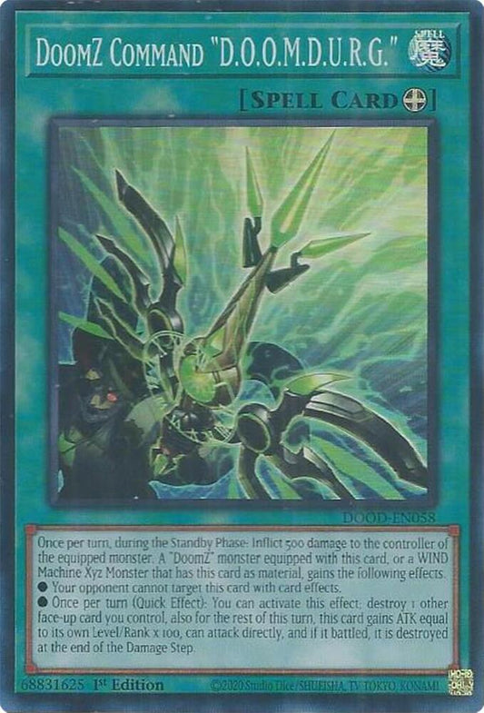 YuGiOh Cards Doom of Dimensions DoomZ Command "D.O.O.M.D.U.R.G." DOOD-EN058 Super Rare