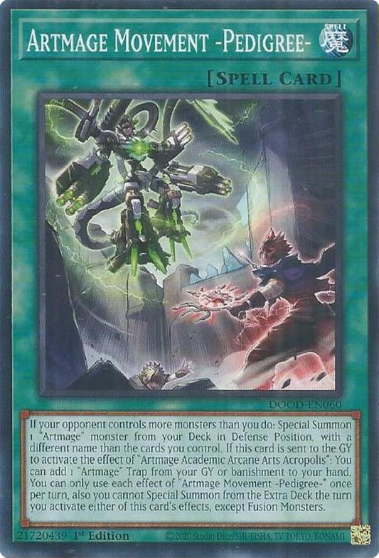 YuGiOh Cards Doom of Dimensions Artmage Movement -Pedigree- DOOD-EN060 Common