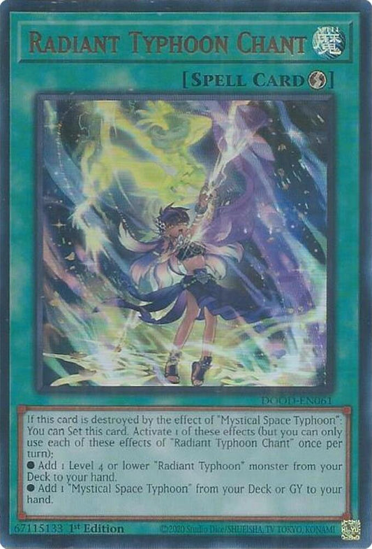 YuGiOh Cards Doom of Dimensions Radiant Typhoon Chant DOOD-EN061 Ultra Rare