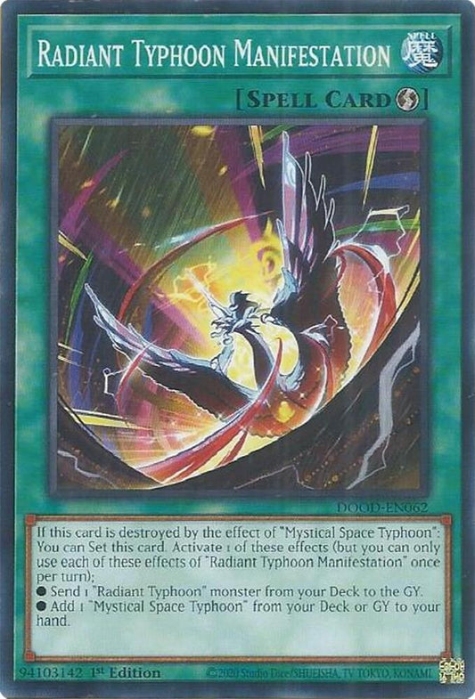 YuGiOh Cards Doom of Dimensions Radiant Typhoon Manifestation DOOD-EN062 Common