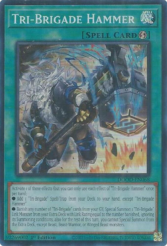 YuGiOh Cards Doom of Dimensions Tri-Brigade Hammer DOOD-EN068 Super Rare