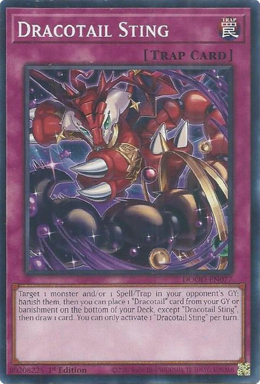 YuGiOh Cards Doom of Dimensions Dracotail Sting DOOD-EN077 Common