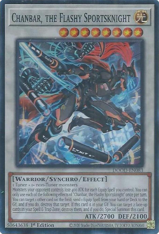 YuGiOh Cards Doom of Dimensions Chanbar, the Flashy Sportsknight DOOD-EN083 Super Rare