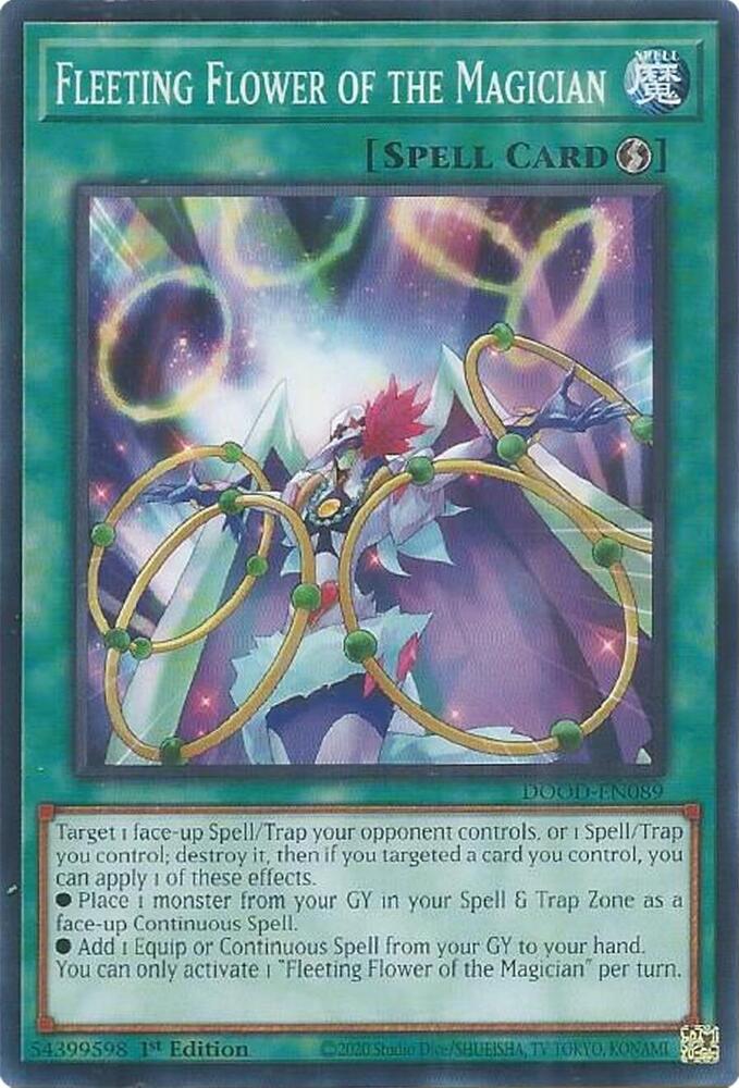 YuGiOh Doom of Dimensions Fleeting Flower of the Magician DOOD-EN089 Common Near Mint 1st Edition