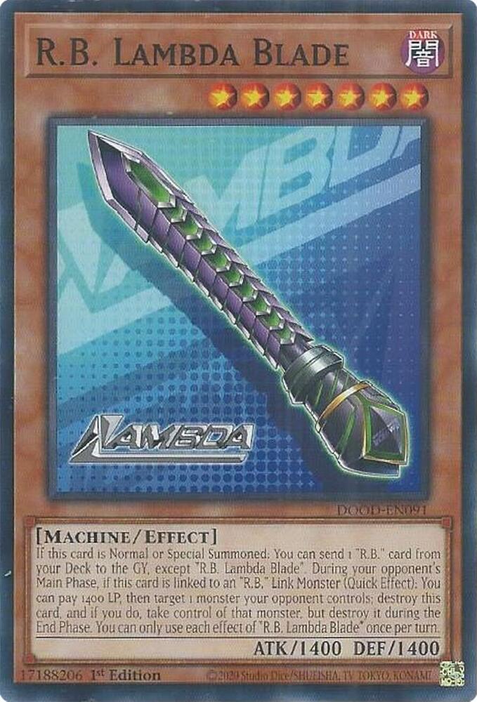 YuGiOh Cards Doom of Dimensions R.B. Lambda Blade DOOD-EN091 Common