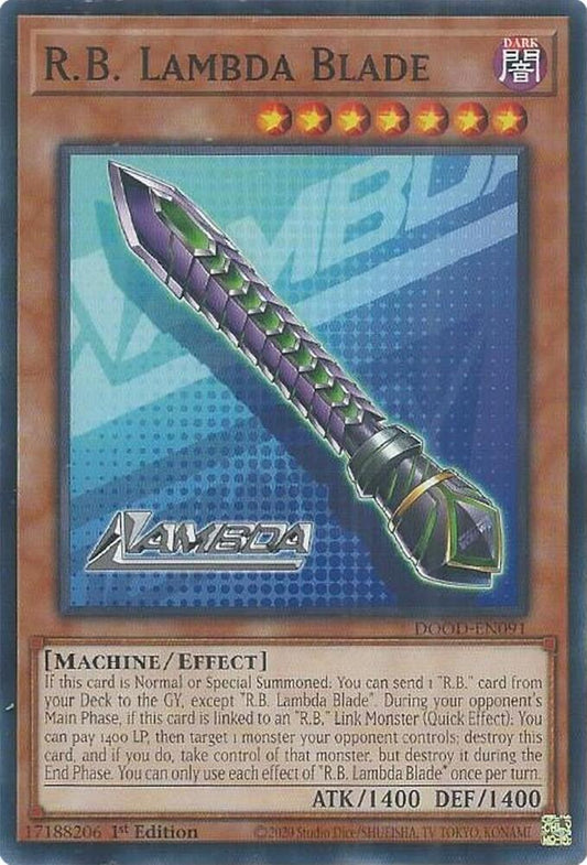 YuGiOh Cards Doom of Dimensions R.B. Lambda Blade DOOD-EN091 Common