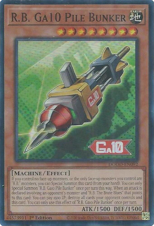 YuGiOh Cards Doom of Dimensions R.B. Ga10 Pile Bunker DOOD-EN092 Super Rare