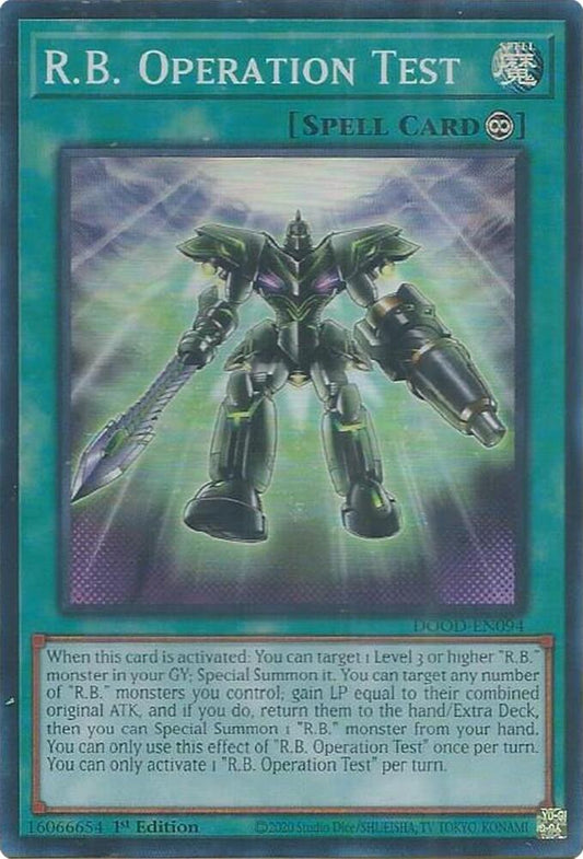 YuGiOh Cards Doom of Dimensions R.B. Operation Test DOOD-EN094 Super Rare