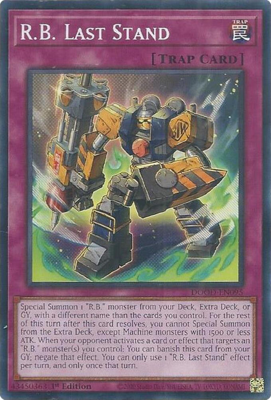 YuGiOh Cards Doom of Dimensions R.B. Last Stand DOOD-EN095 Common