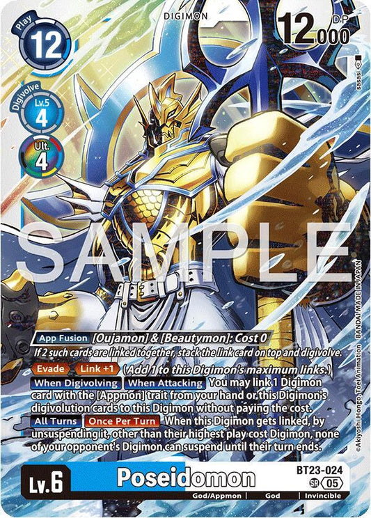 Digimon TCG Hackers' Slumber Poseidomon BT23-024 Super Rare
