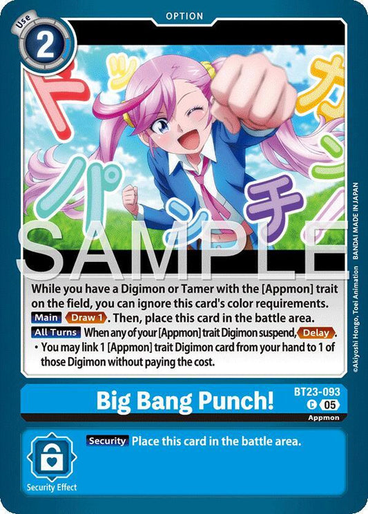 Digimon TCG Hackers' Slumber Big Bang Punch! BT23-093 C Common