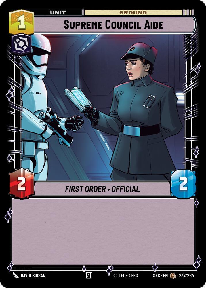 Star Wars Unlimited Secrets of Power Supreme Council Aide 237/264 Common Near Mint