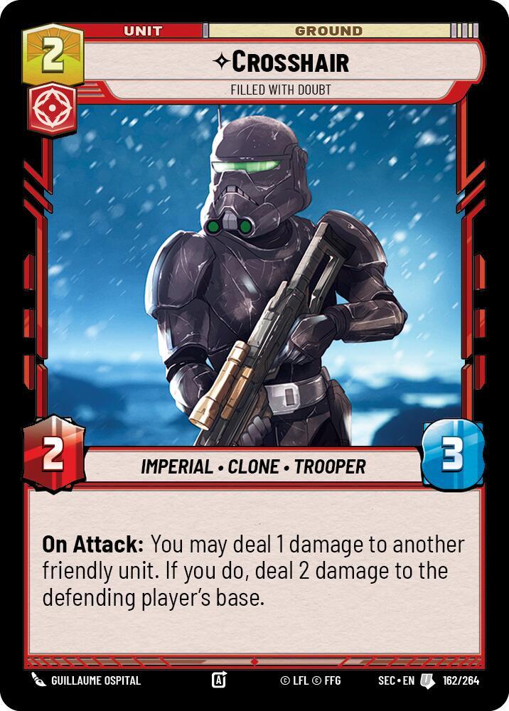 Star Wars Unlimited Secrets of Power Crosshair - Filled With Doubt 162/264 Uncommon Near Mint