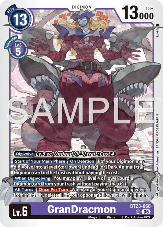 Digimon TCG Hackers' Slumber GranDracmon BT23-068 SR Super Rare