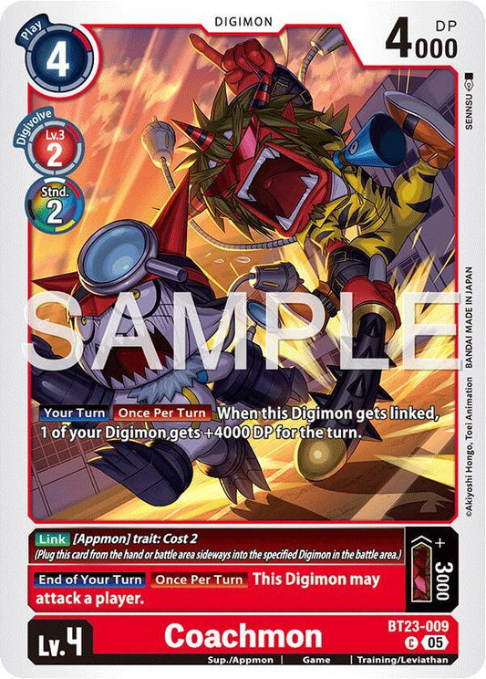 Digimon TCG Hackers' Slumber Coachmon BT23-009 C Common