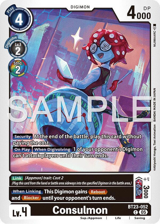 Digimon TCG Hackers' Slumber Consulmon BT23-052 C Common