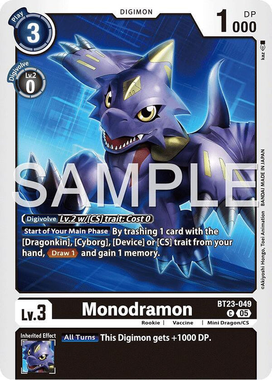 Digimon TCG Hackers' Slumber Monodramon BT23-049 C Common