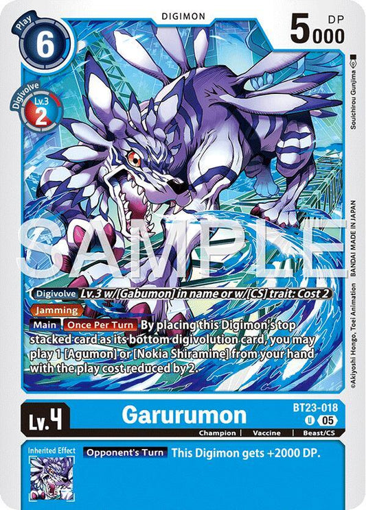 Digimon TCG Hackers' Slumber Garurumon BT23-018 U Uncommon