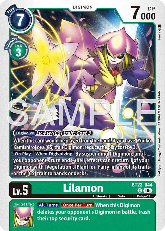 Digimon TCG Hackers' Slumber Lilamon BT23-044 C Common