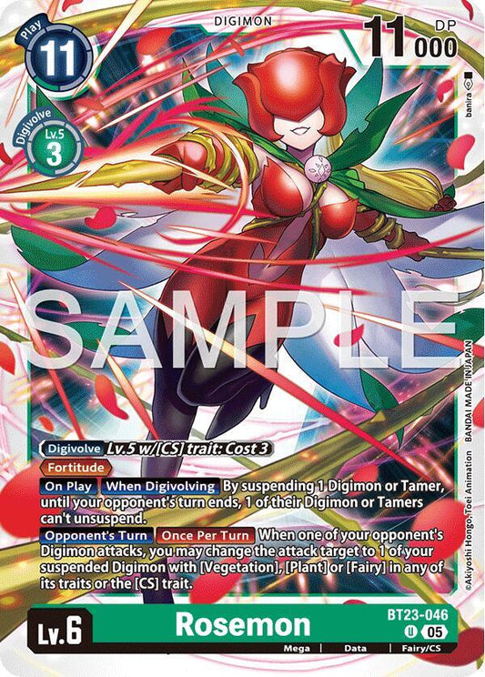 Digimon TCG Hackers' Slumber Rosemon BT23-046 U Uncommon
