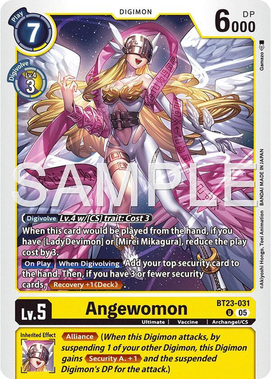Digimon TCG Hackers' Slumber Angewomon BT23-031 U Uncommon