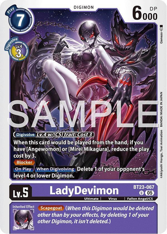 Digimon TCG Hackers' Slumber LadyDevimon BT23-067 U Uncommon