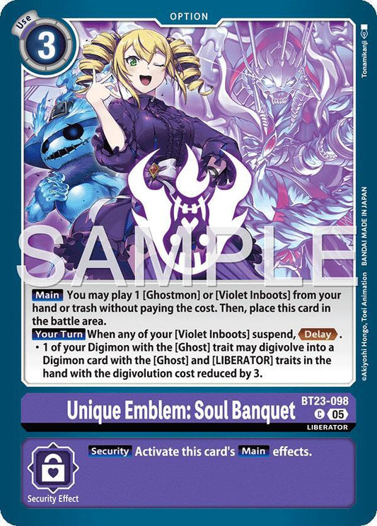 Digimon TCG Hackers' Slumber Unique Emblem: Soul Banquet BT23-098 C Common
