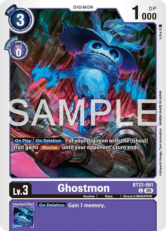 Digimon TCG Hackers' Slumber Ghostmon BT23-061 C Common