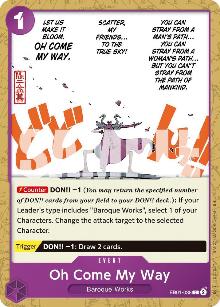 One Piece Card Game Premium Booster -The Best- Vol. 2 Oh Come My Way (Reprint) EB01-038 C