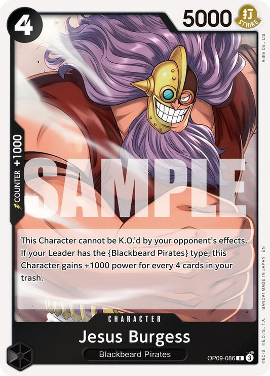 One Piece Card Game Premium Booster -The Best- Vol. 2 Jesus Burgess (Reprint) OP09-086 R Near Mint Foil