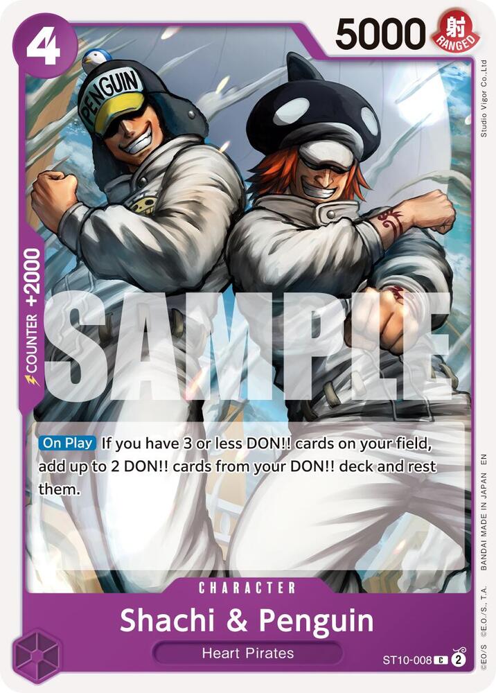 One Piece Card Game Premium Booster -The Best- Vol. 2 Shachi & Penguin (Reprint) ST10-008 C Near Mint