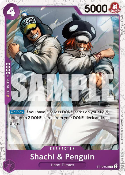 One Piece Card Game Premium Booster -The Best- Vol. 2 Shachi & Penguin (Pirate Foil) ST10-008 C
