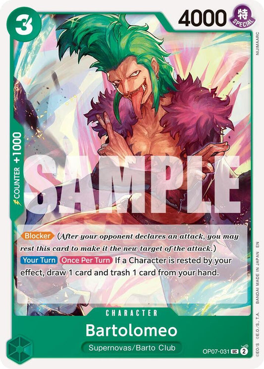 One Piece Card Game Premium Booster -The Best- Vol. 2 Bartolomeo (Reprint) OP07-031 UC